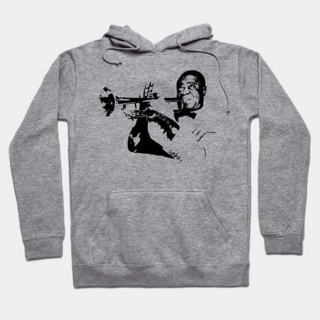 Louis Armstrong pop art portrait Hoodie by phatvo